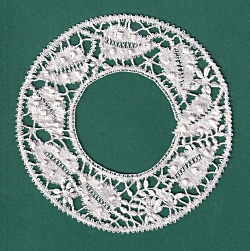 Ring of floral leaves and tallies