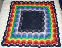 Rainbow feather and fan blanket