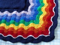 Rainbow feather and fan blanket