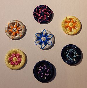 Embroidered zwirnknopf buttons