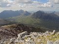 
	Between Beinn Alligin and Beinn Dearg to Loch Gairloch,
		looking across the west and east (Northern
		Pinnacles) sides of Glas-Toll a'Bothain
	  