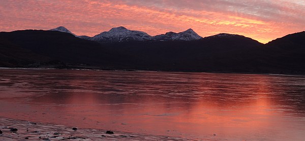 Sunrise over sea ice, Upper Loch Torridon
