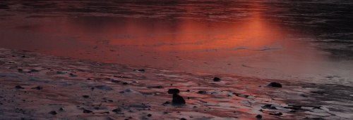 Sunrise over sea ice at Loch Torridon
